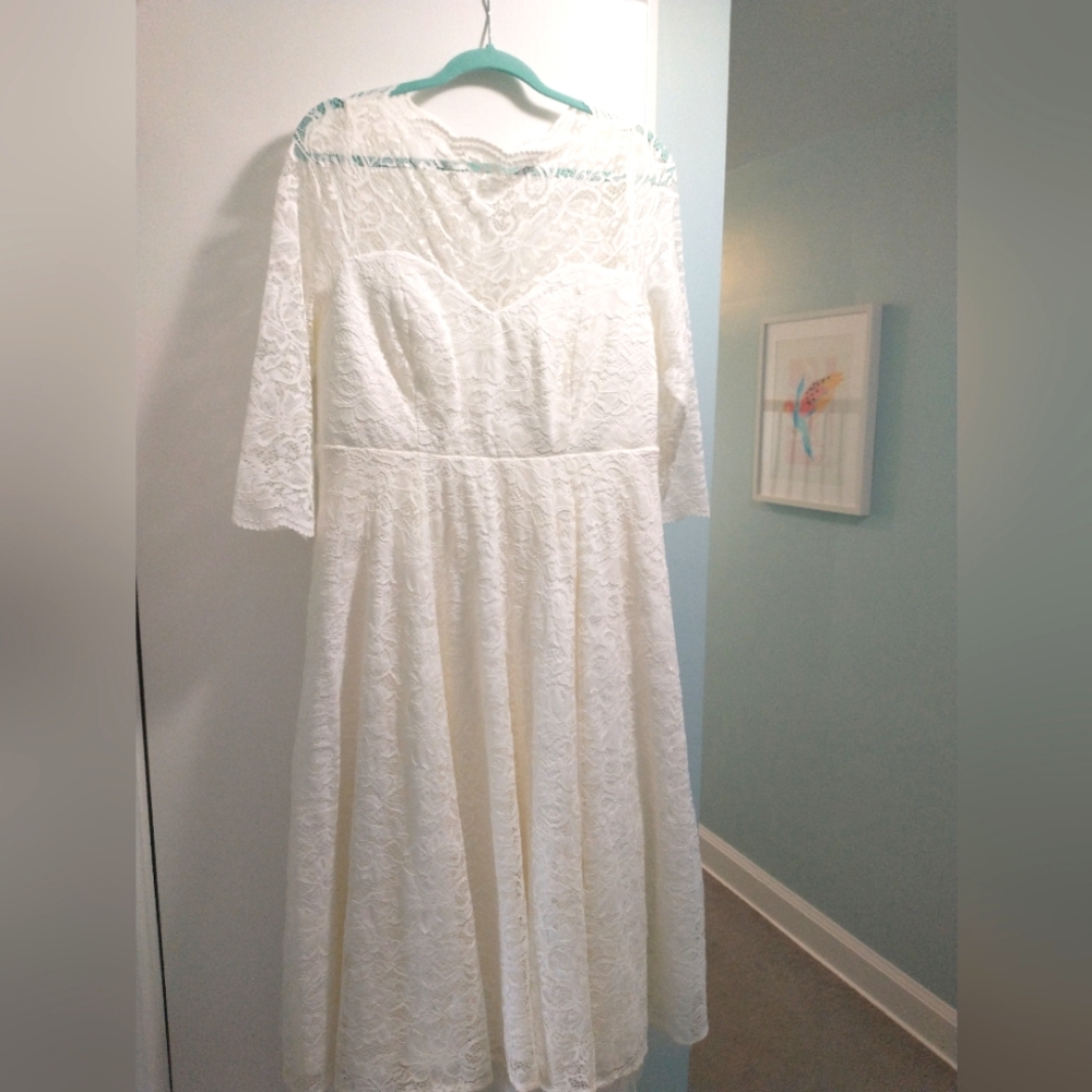 Torrid Wedding Dress Lace Tea Length 16